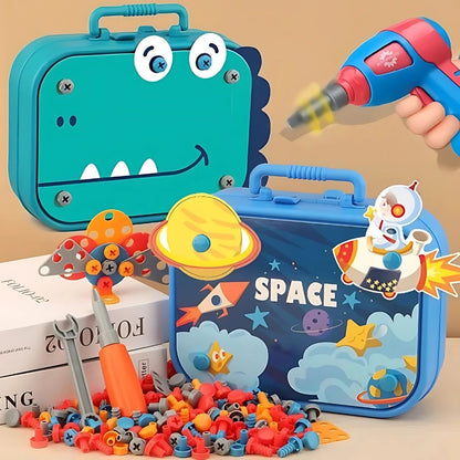 Juguete Montessori Tools con taladro eléctrico (298 Piezas incluidas)
