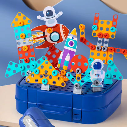 Juguete Montessori Tools con taladro eléctrico (298 Piezas incluidas)