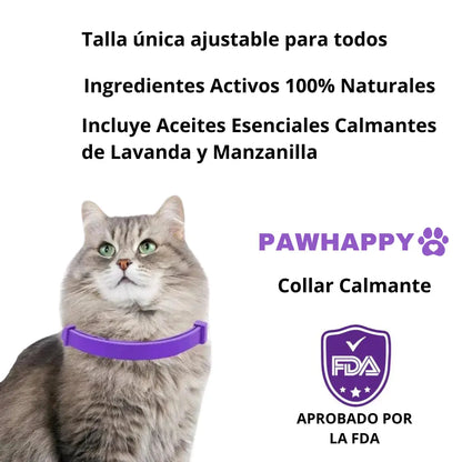 PawHappy™ Collar Calmante para gatos + Cepillo GRATIS