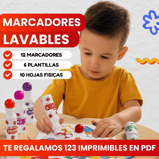 Kit con Marcadores Lavables JoyKids