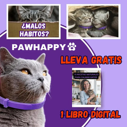 PawHappy™ Collar Calmante para gatos + Cepillo GRATIS