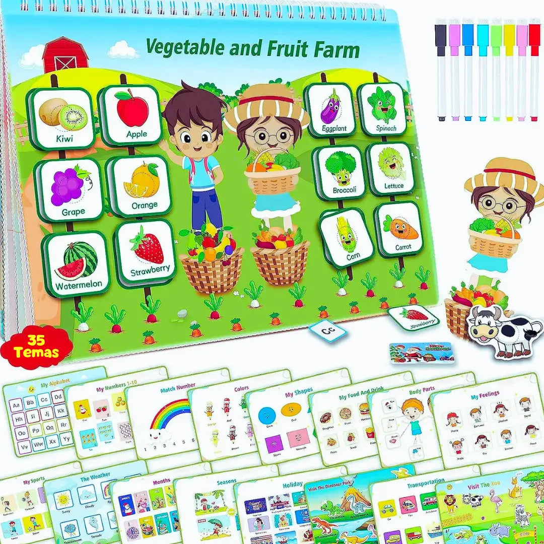 Libro Montessori de Actividades 7 en 1 + 8 Marcadores Gratis