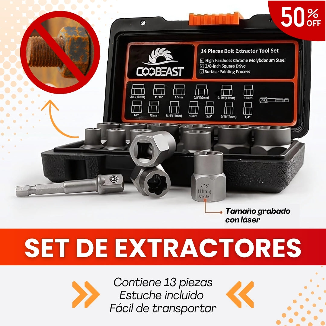 SET DE EXTRACTORES SACAPERNOS 14 PIEZAS