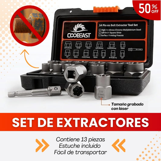 SET DE EXTRACTORES SACAPERNOS 14 PIEZAS